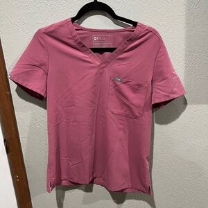 Figs Mauve V-Neck Scrub Top Size Small EUC
